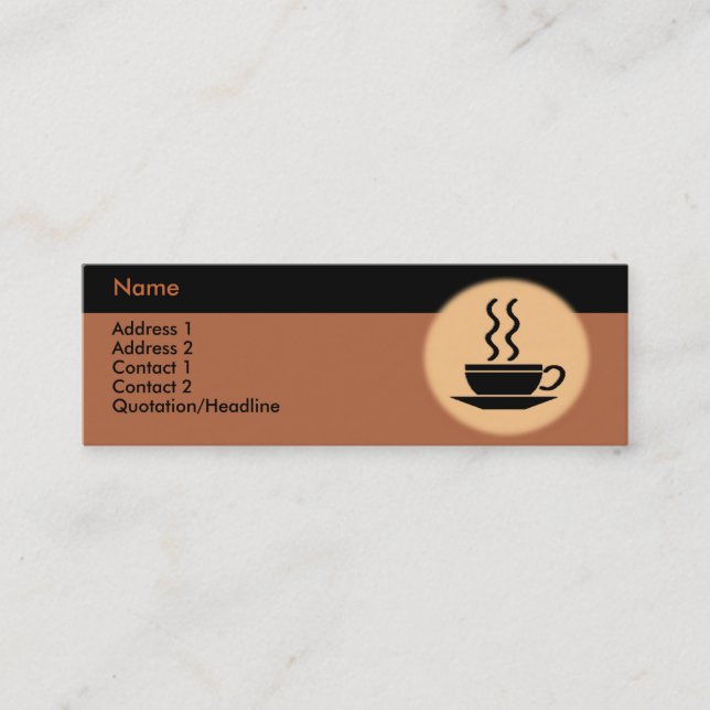 Carte de visite à café chaud (Devant)