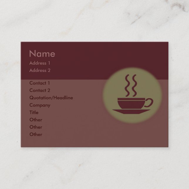 Carte de visite à café chaud (Devant)