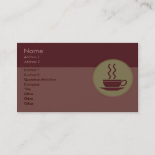 Carte de visite à café chaud