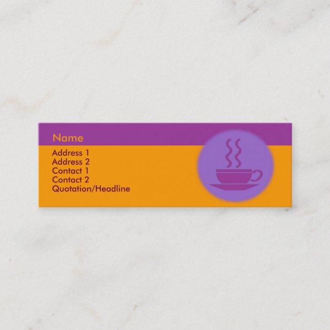 Carte de visite à café chaud (Devant)