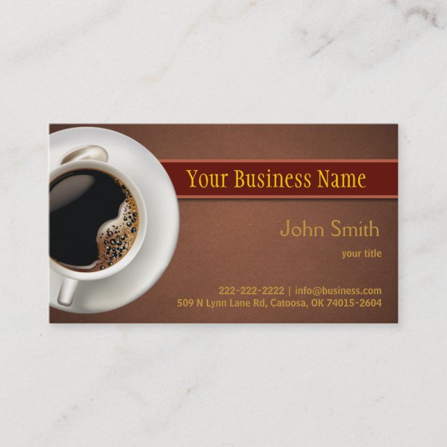 Carte de visite à café chaud (Devant)