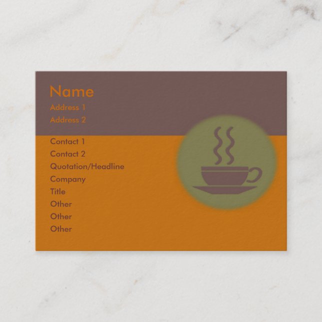 Carte de visite à café chaud (Devant)