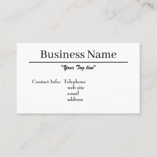 Carte de visite à conception simpliste