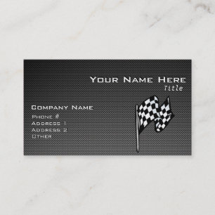 Carte De Visite À damiers Drapeau couleur carbone