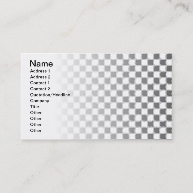 Carte De Visite à damiers Motif (Devant)