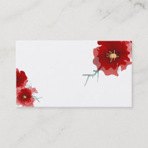 carte de visite à édition limitée de fleurs rouges