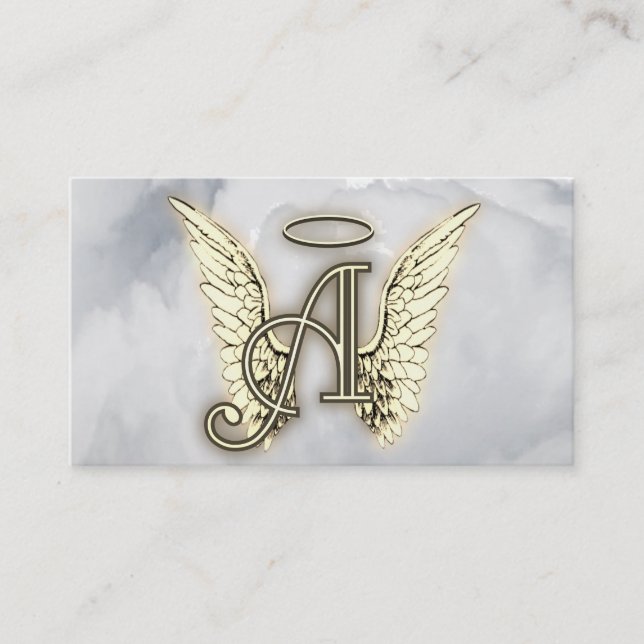 Carte De Visite A est pour l'initiale de lettre d'alphabet d'ange (Devant)