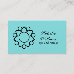 Carte de visite à Fleur calme, Turquoise