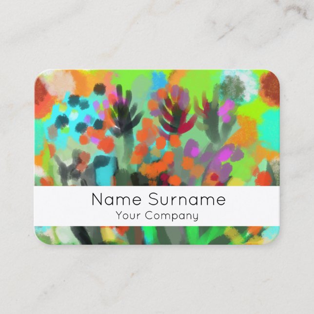 Carte de visite à fleurs (Devant)