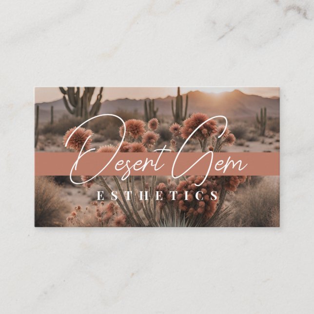 Carte de visite à fleurs Boho Derset (Devant)