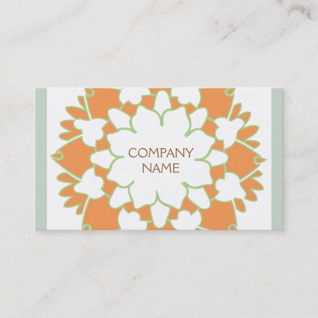 Carte de visite à fleurs de Lotus orange (Devant)