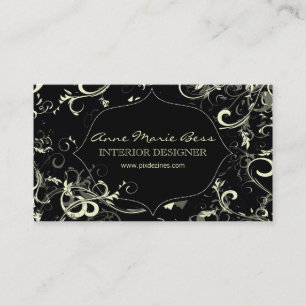 carte de visite à la crème noire
