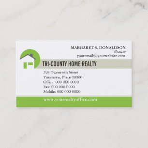 Carte de visite à la maison d'agent immobilier