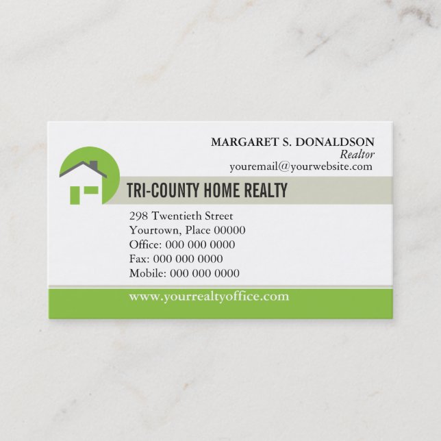 Carte de visite à la maison d'agent immobilier (Devant)