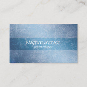 Carte de visite à la mode bleu floral grunge