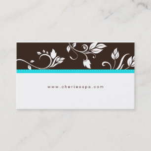 Carte de visite à la mode floral de brun bleu de