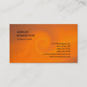 Carte De Visite À la mode moderne orange simple spécial exclusif