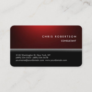 Carte de visite à la mode noir rouge de coin
