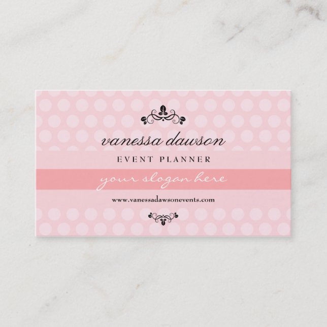 Carte De Visite À la mode professionnel simple rose français (Devant)