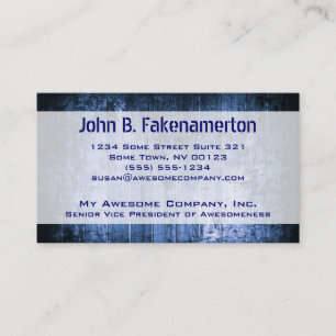 Carte de visite à l'aspect bleu bois