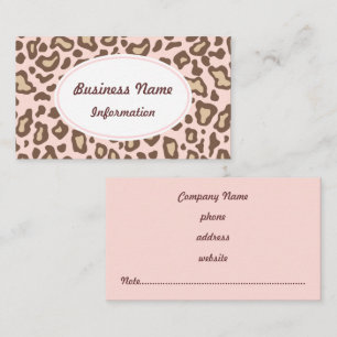 Carte de visite à motif animal rose tendre