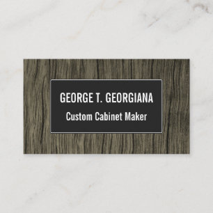 Carte de visite à motif bois rustique faux