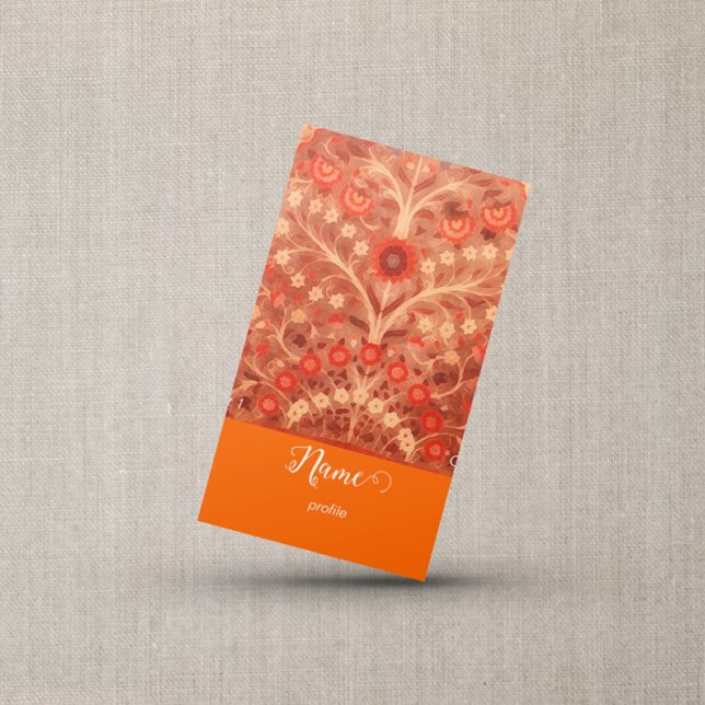 Carte de visite à motif floral indien élégant en é (Créateur téléchargé)