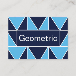 Carte de visite à motif géométrique triangle bleu 