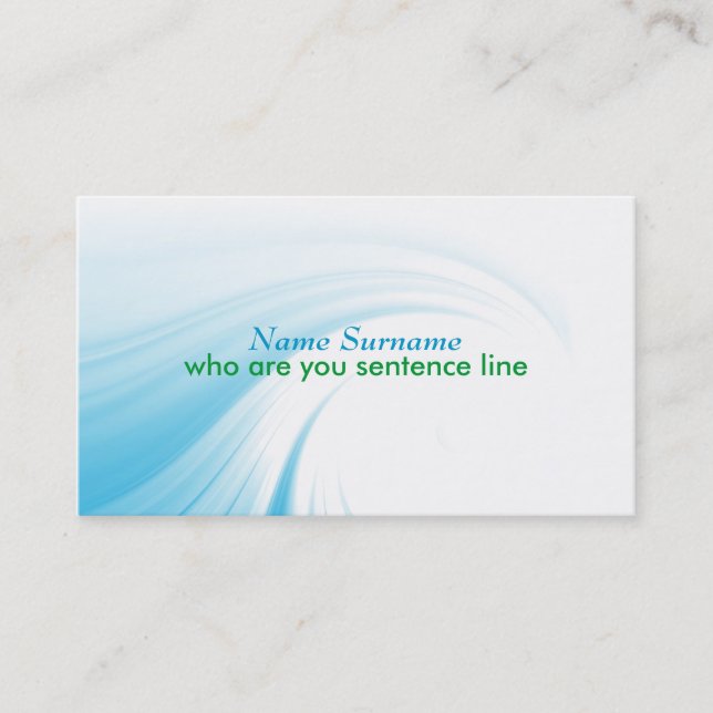carte de visite à ondes bleues (Devant)