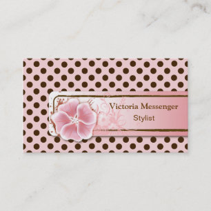 Carte de visite à pointe rose et Brown