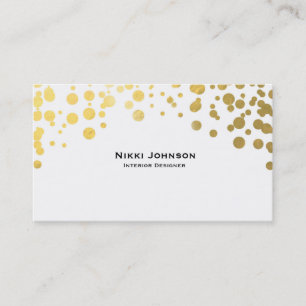 Carte de visite à points de confettis avec feuille