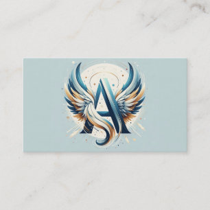 Carte De Visite A pour lettre alphabet Angel Initial