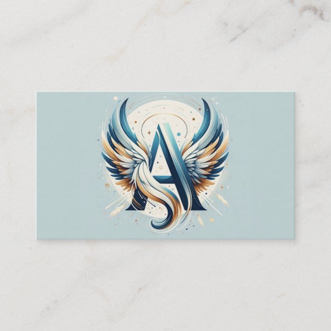 Carte De Visite A pour lettre alphabet Angel Initial (Devant)