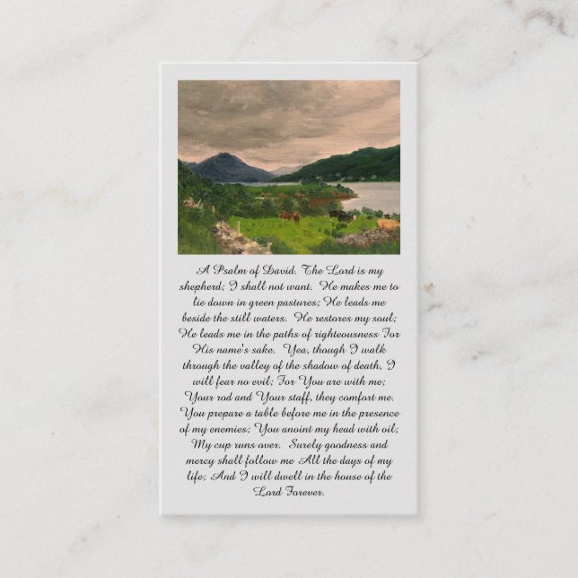 Carte De Visite A Psalm of David Celebration of Life Prayer Card (Devant)