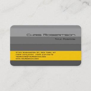 Carte de visite à rayures jaunes gris du coin rond