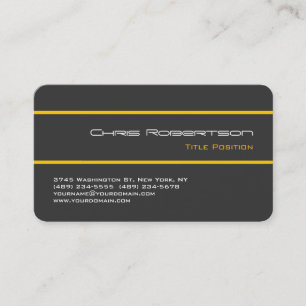 Carte de visite à rayures jaunes gris du coin rond