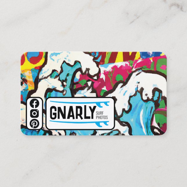 Carte de visite à thème surf (Devant)