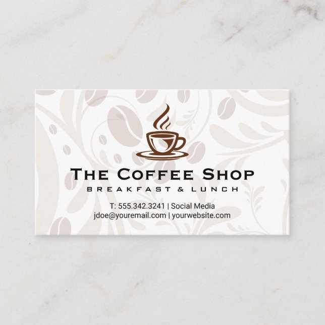 Carte de visite à vapeur de la coupe de café (Devant)