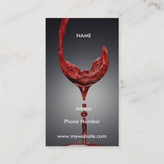 Carte de visite à vin (Devant)
