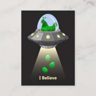 Carte De Visite Abduction verte drôle d'alien d'oeufs de poulet