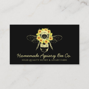 Carte De Visite Abeille à Miel Apiary Fleur de Tournesol Élégante
