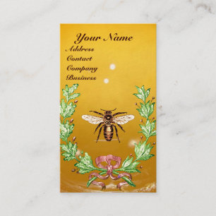 CARTE DE VISITE ABEILLE À MIEL APICULTURE COURONNE SCELLÉE DE CIRE