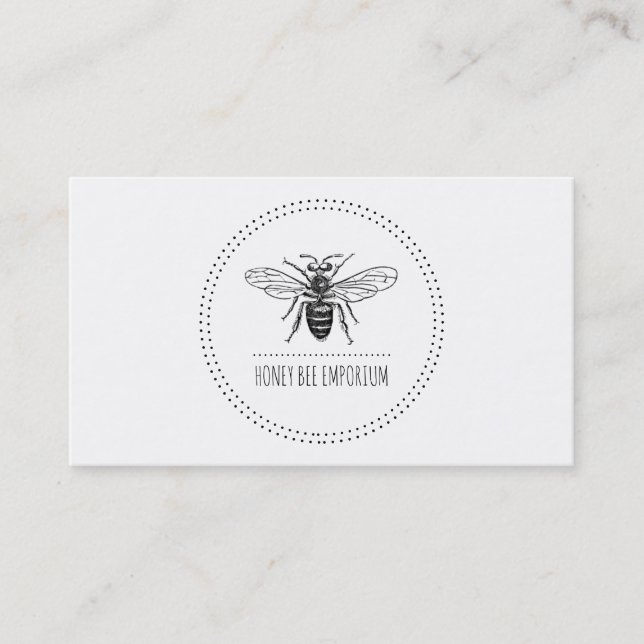 Carte De Visite Abeille Apiaire Simple Dans L'Abetière Ronde Cercl (Devant)