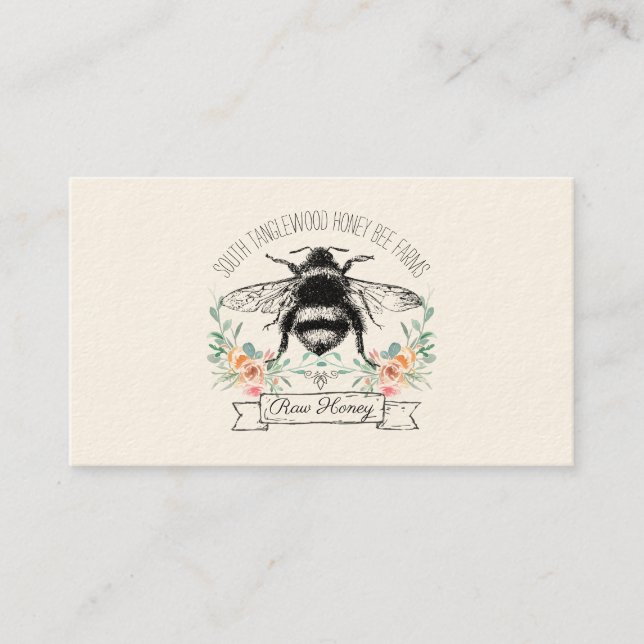 Carte De Visite Abeille apicole de miel de Whimsical (Devant)