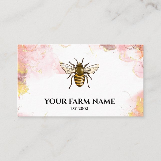 Carte De Visite Abeille apiculteur Apiariste abeilles Honeycomb Bu (Devant)
