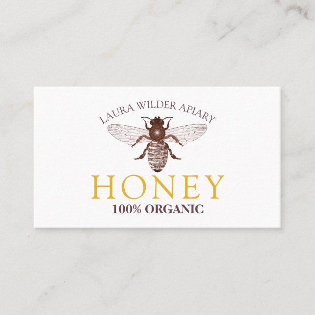 Carte De Visite Abeille apiculteur apiculture Apiary miel or (Devant)