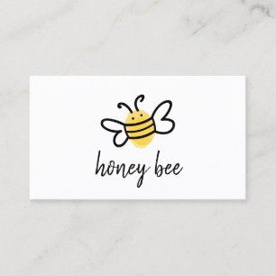 Carte De Visite Abeille blanche simple au miel