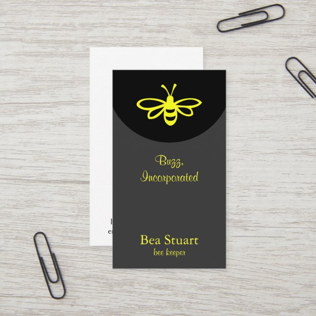 Carte De Visite Abeille [citron] (Devant/Arrière en situation)