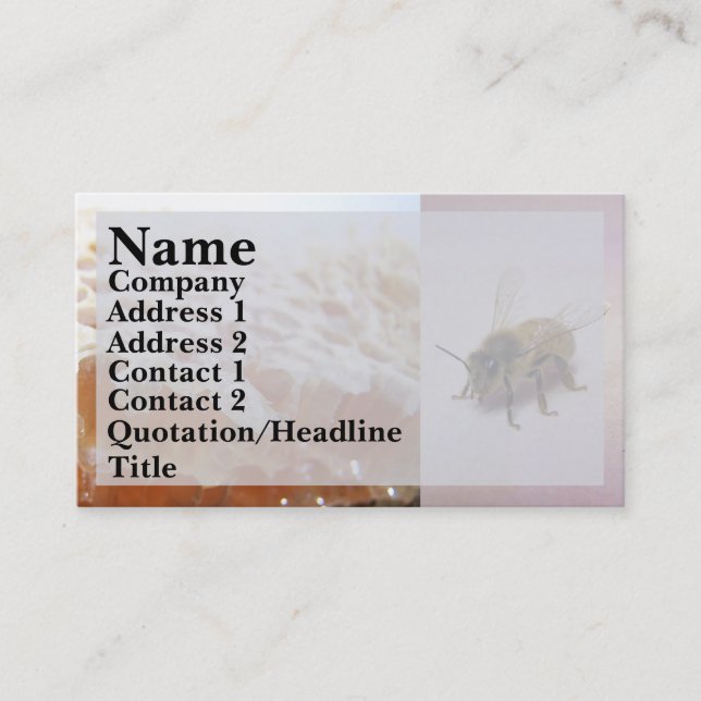 Carte De Visite Abeille de miel (Devant)