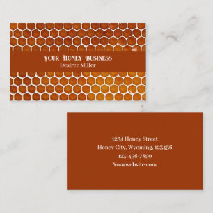 Carte De Visite Abeille de miel dorée